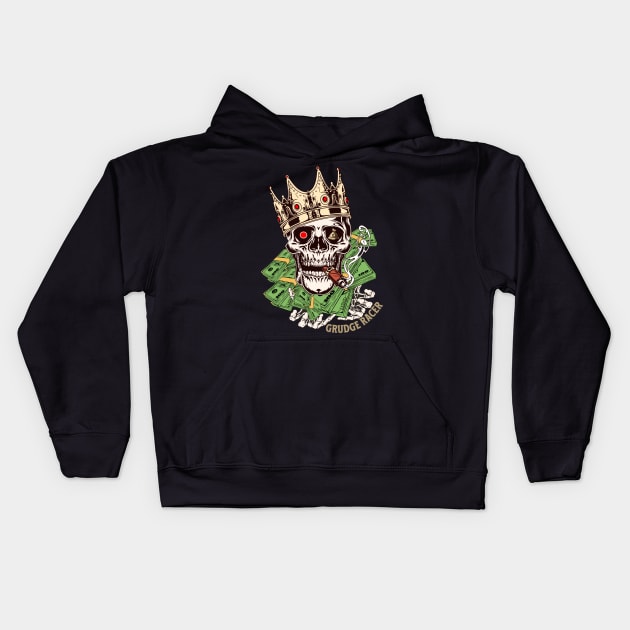King Grudge Racer Skull Kids Hoodie by Carantined Chao$
